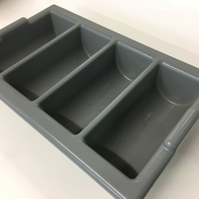 CUTLERY TRAY OR CADDY, Dark Grey Plastic